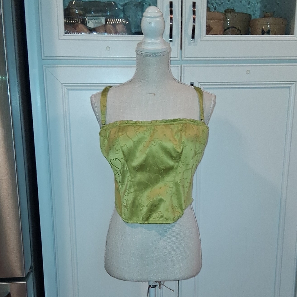 Green Satin Women's Top